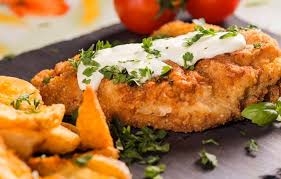  SNITEL PRAHOVEAN CU SOS CIUPERCI SI CARTOFI RUSTICI (450g)